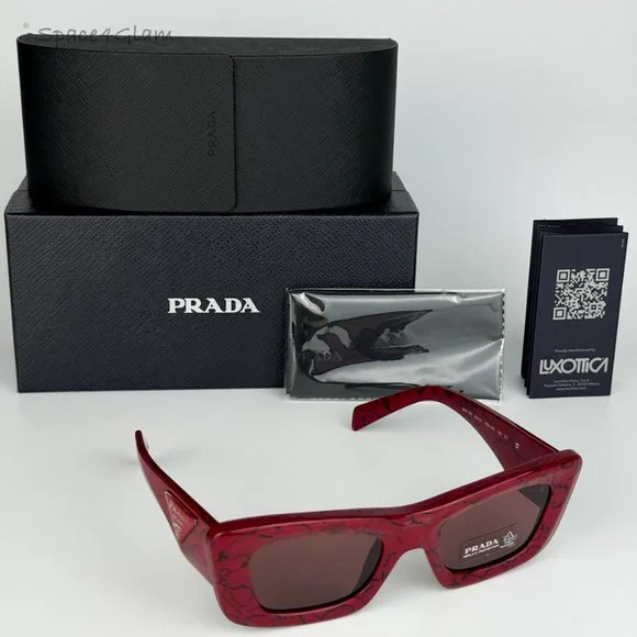 NEW Prada PR13ZS 15D08S Etruscan Marble Red Violet Cat Eye  display picture 3